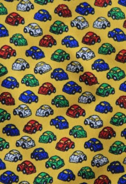 Volkswagen Beetle Pocket Square 1975 real silk with Beetlemotives (0859)